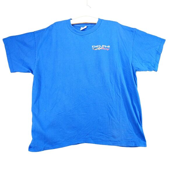 Jensen Mens Delphi Racing T Shirt Size 2XL Blue Graphic Logo Heavyweight - Picture 1 of 12